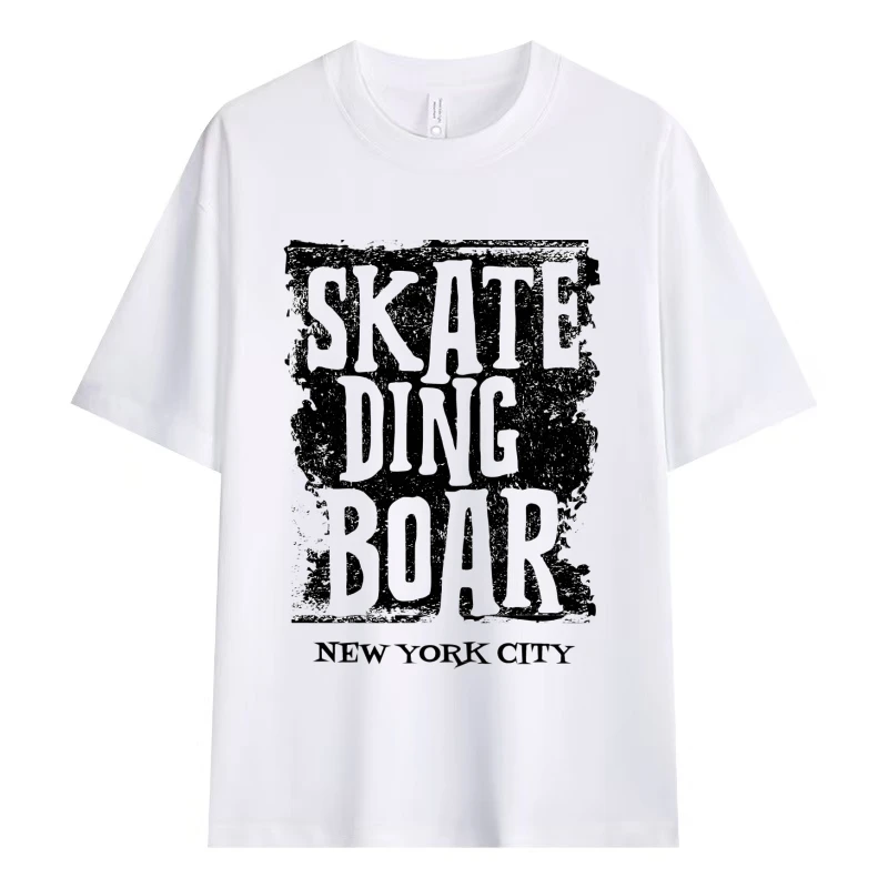 夏季T恤2025新款半袖体恤潮牌休闲百搭圆领短袖-SKATE