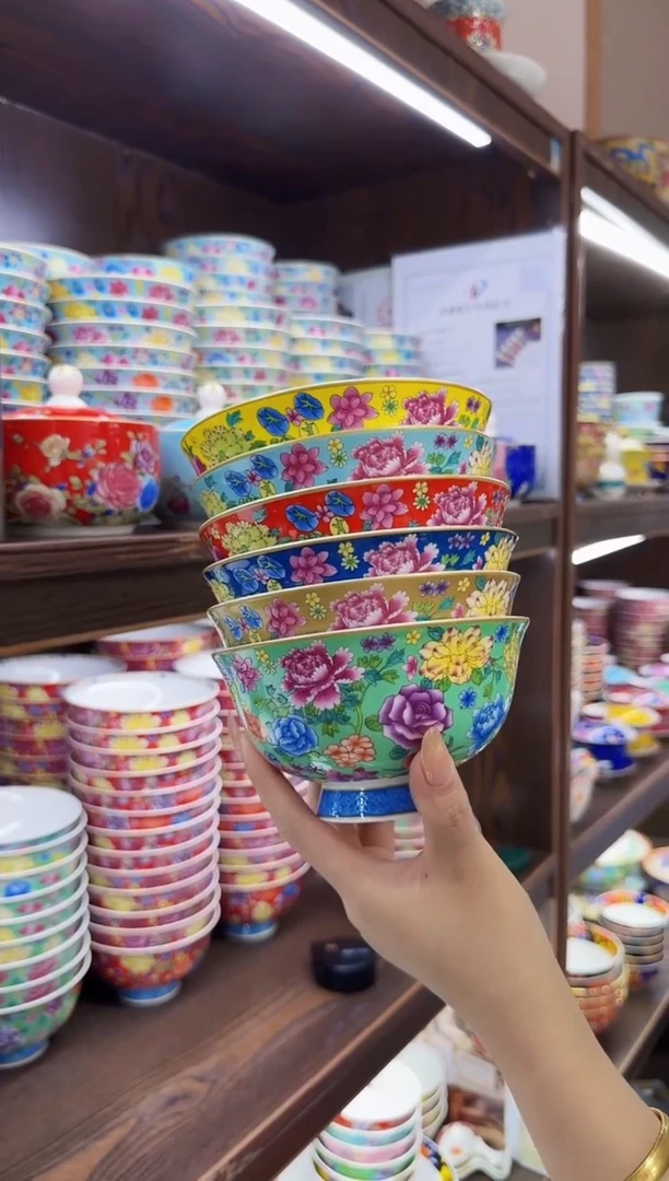 珐琅 5英寸饭碗6个景德镇餐具