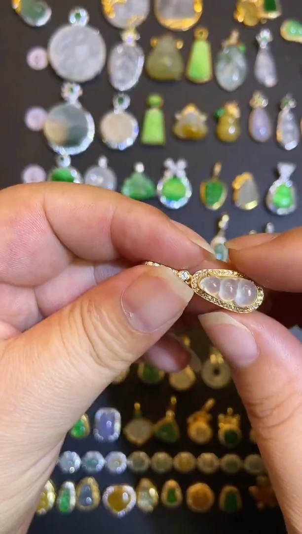 吊坠(不含链)银S925镶嵌翡翠1