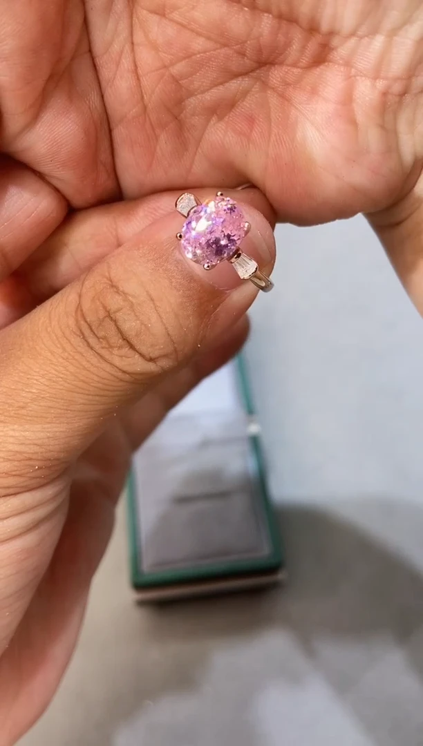 碧玺戒指银S925镶嵌........