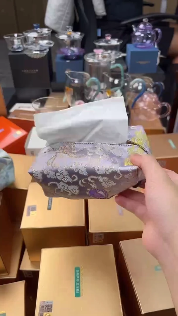 @@禾器晶彩纸巾盒紫蝶