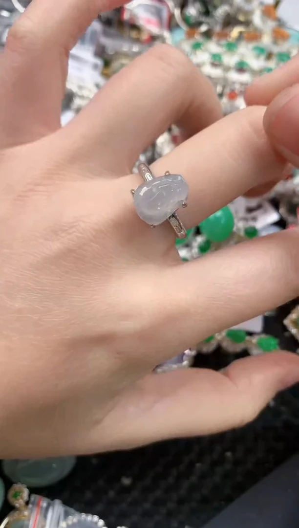银S925镶嵌戒指翡翠1313---10