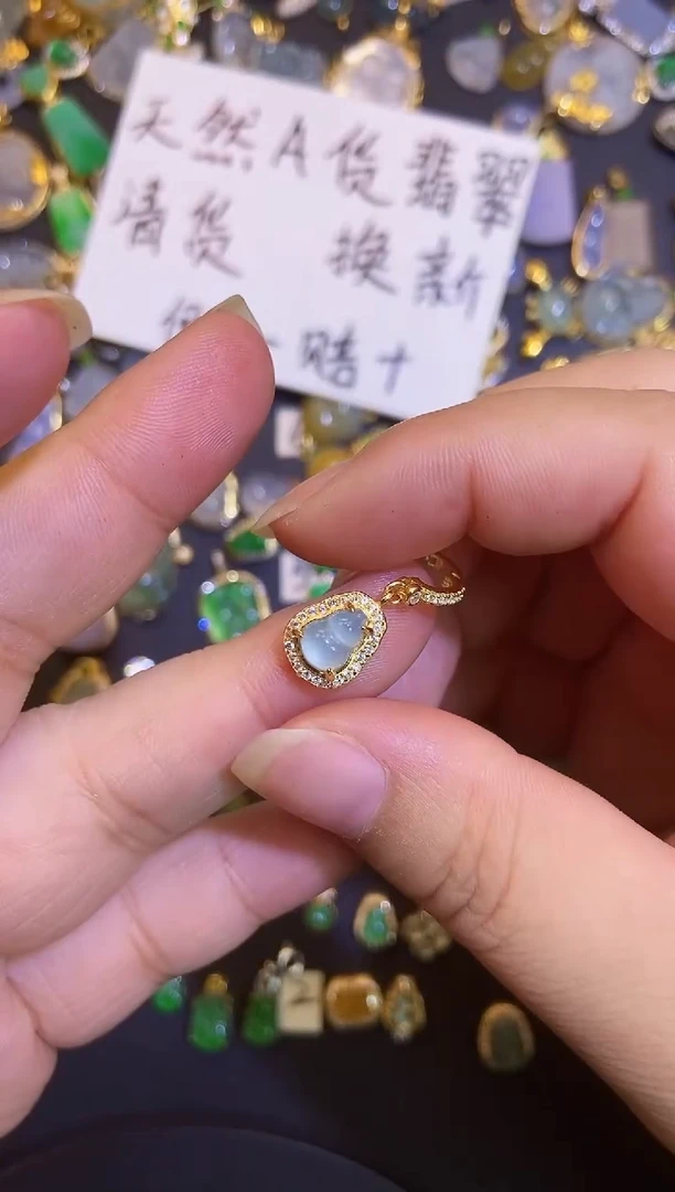 吊坠(不含链)银S925镶嵌翡翠1