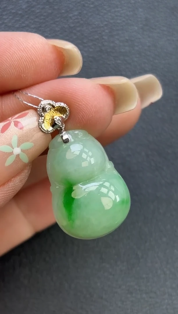 颈饰18K金镶嵌翡翠YM994-4 葫芦