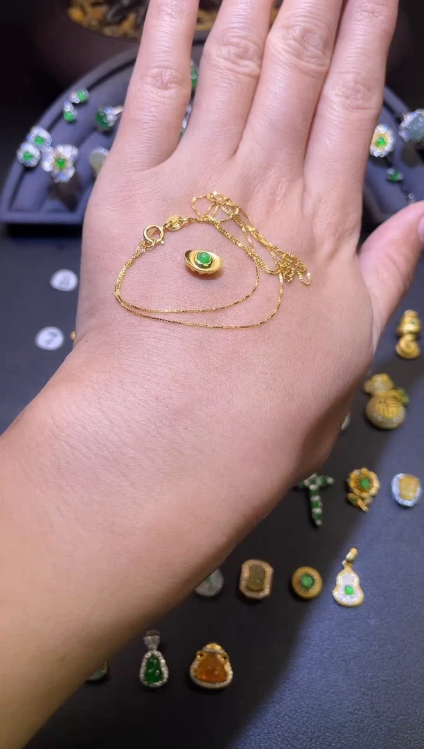 吊坠(不含链)银S925镶嵌翡翠1