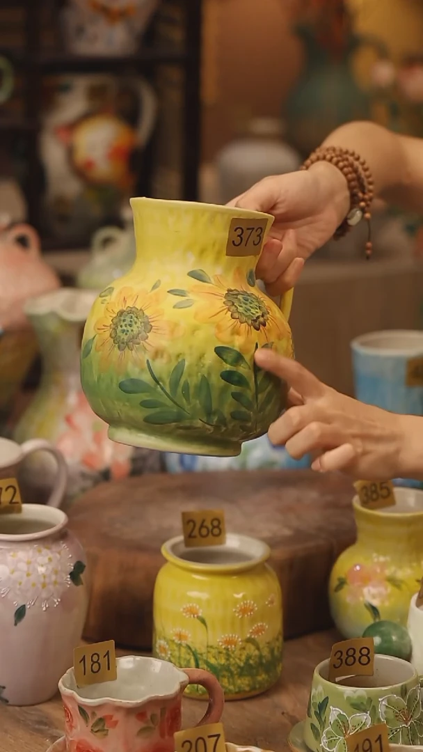 陶瓷373景德镇设计师手作花器摆件侘寂风