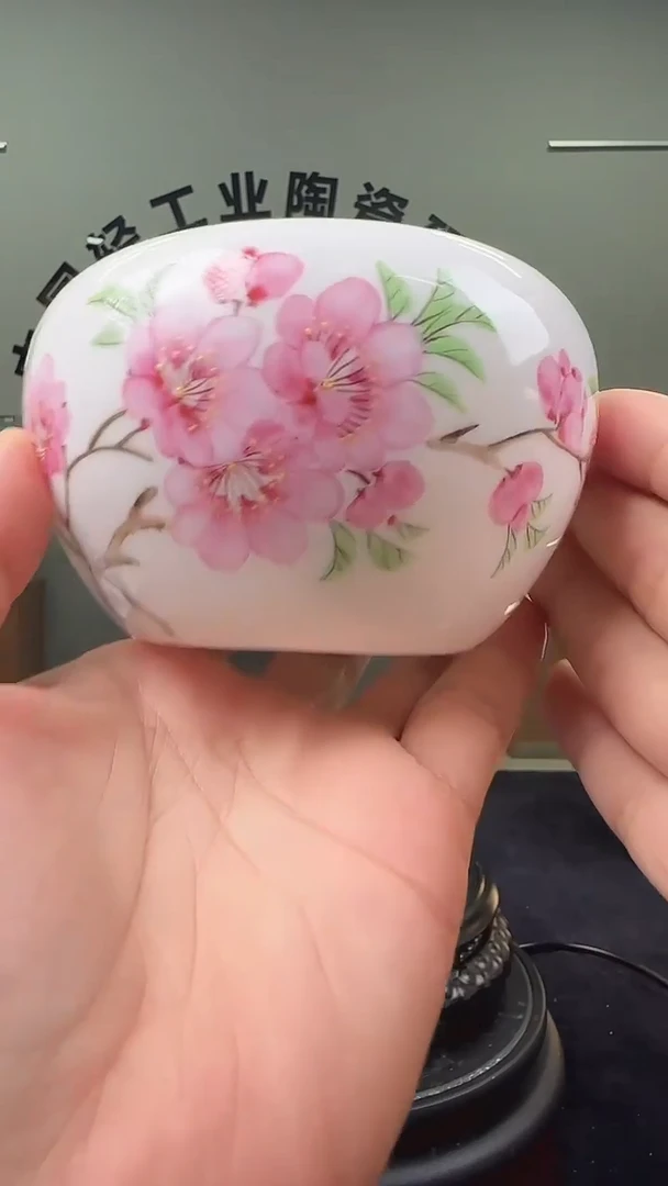 摆件水点桃花水罐