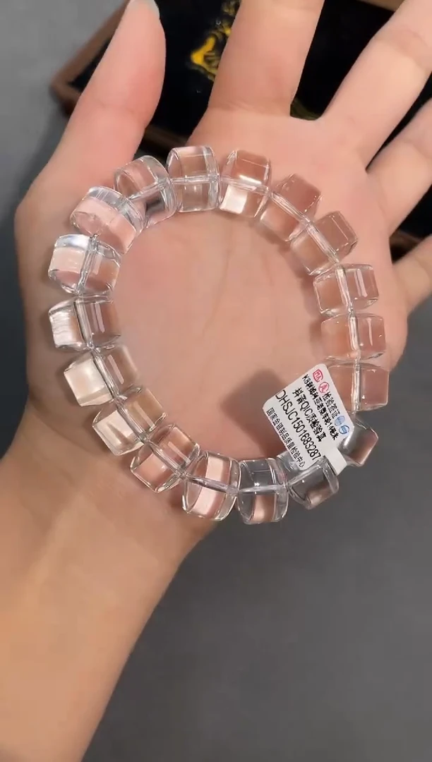 水晶手链未镶嵌14号利姆利亚白水晶车轮珠单圈14mm