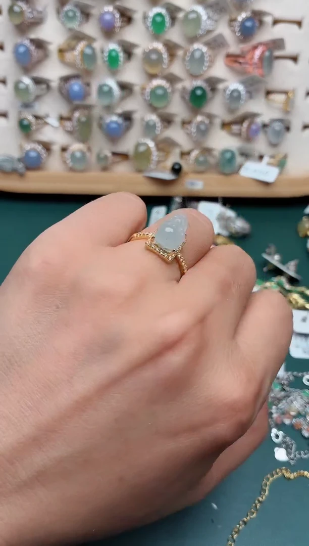 银S925镶嵌戒指翡翠.