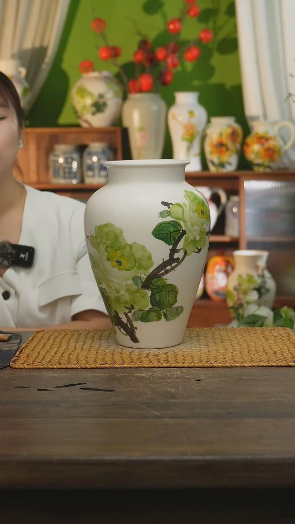 瓷片景德镇纯手工手绘花器摆件