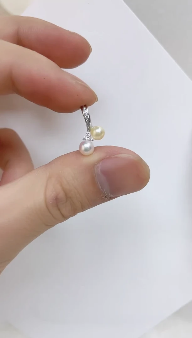 海水珍珠银S925镶嵌颈饰海水珍珠吊坠