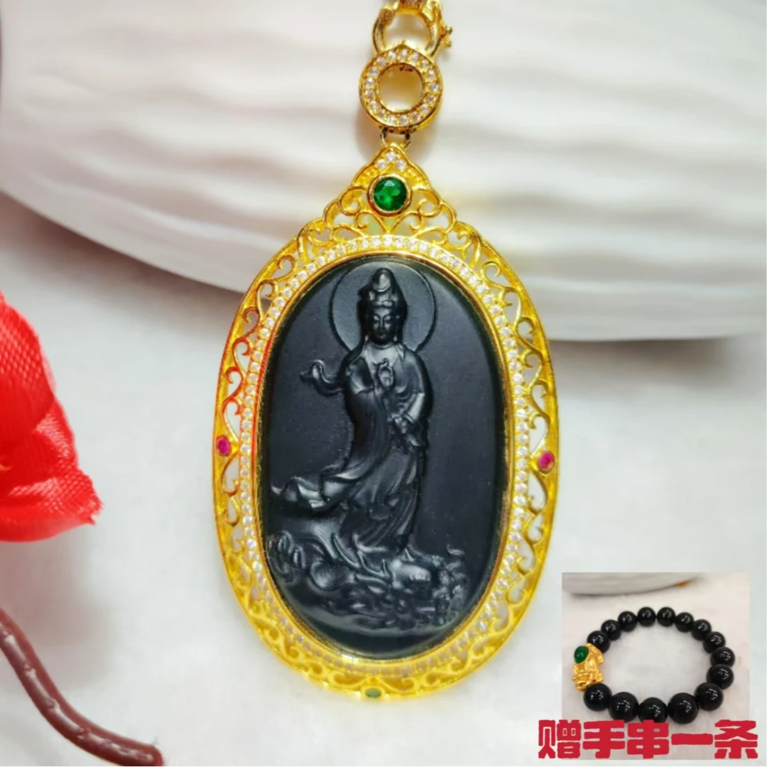 【王总严选】天然A货和田玉御龙观音吊坠-赠手串一条