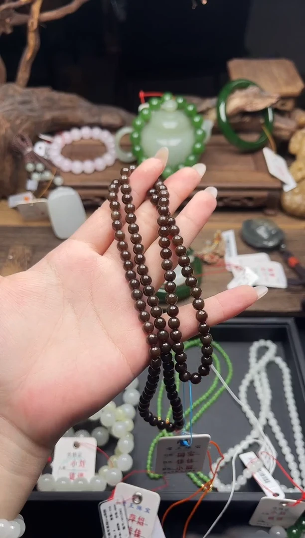 项链未镶嵌和田玉108卡6若羌糖 珠链 多样性发一