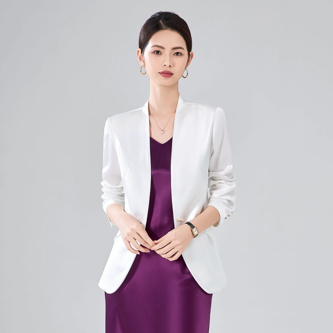 【iditto鑫】轻奢品牌高级感三醋酸休闲气质长款小西装外套TWAC342