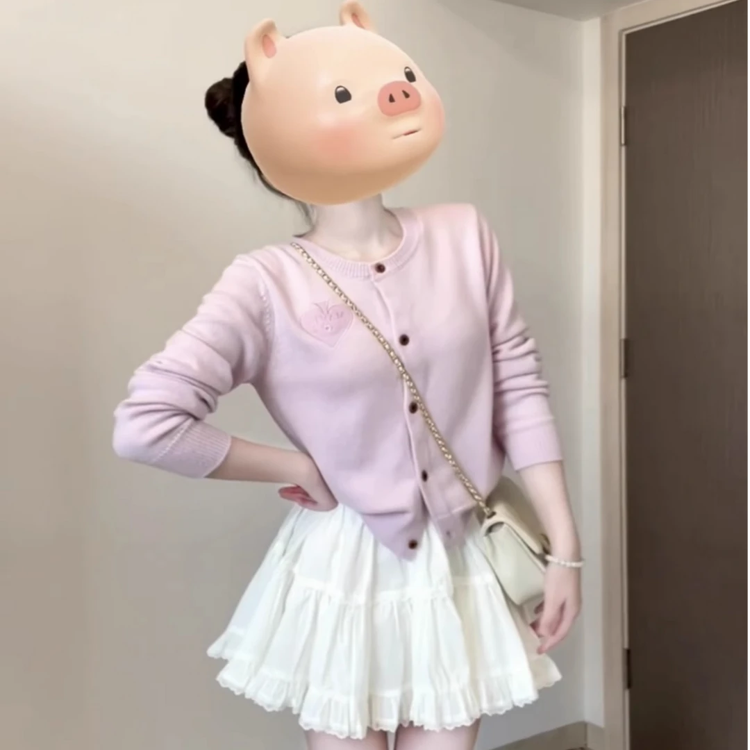 韩系甜美少女感穿搭针织开衫女2025新款春秋季温柔风毛衣外套上衣