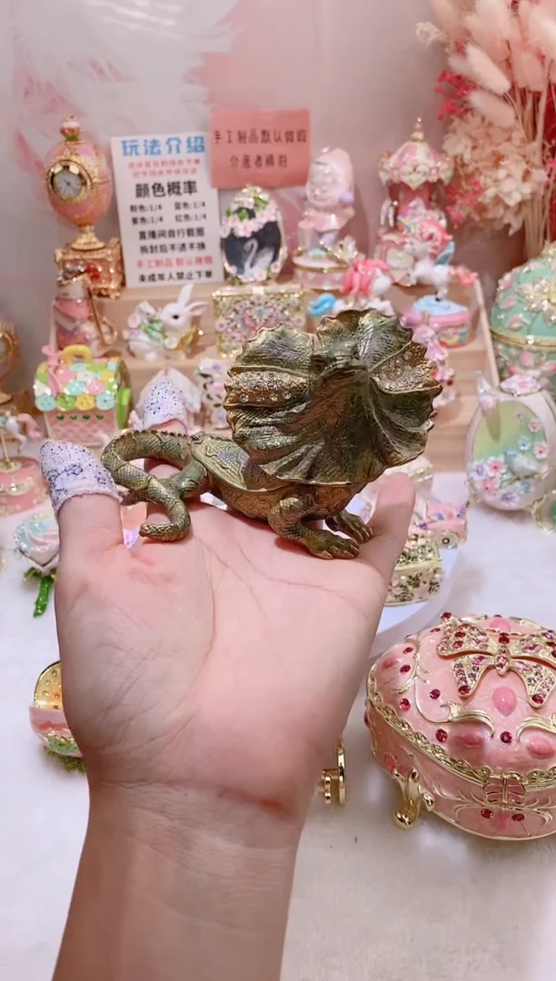 珐琅彩首饰盒摆件