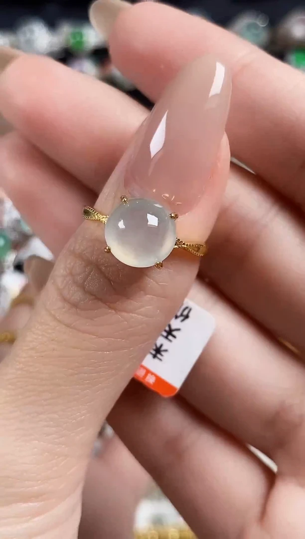 银S925镶嵌戒指翡翠天然A货翡翠177