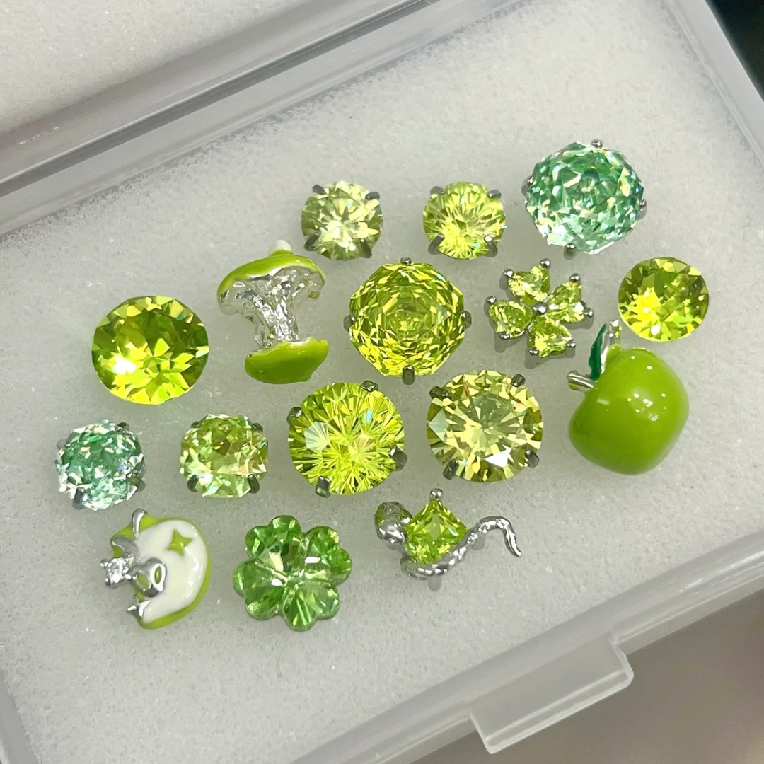 钛钢耳饰 青苹果乐园RINGRING钛钢耳钉闪钻爆闪耳骨钉耳蜗钉耳饰