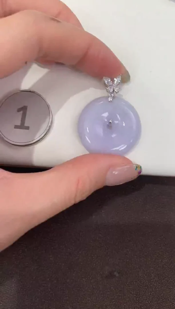 颈饰银S925镶嵌翡翠天然缅甸A货翡翠