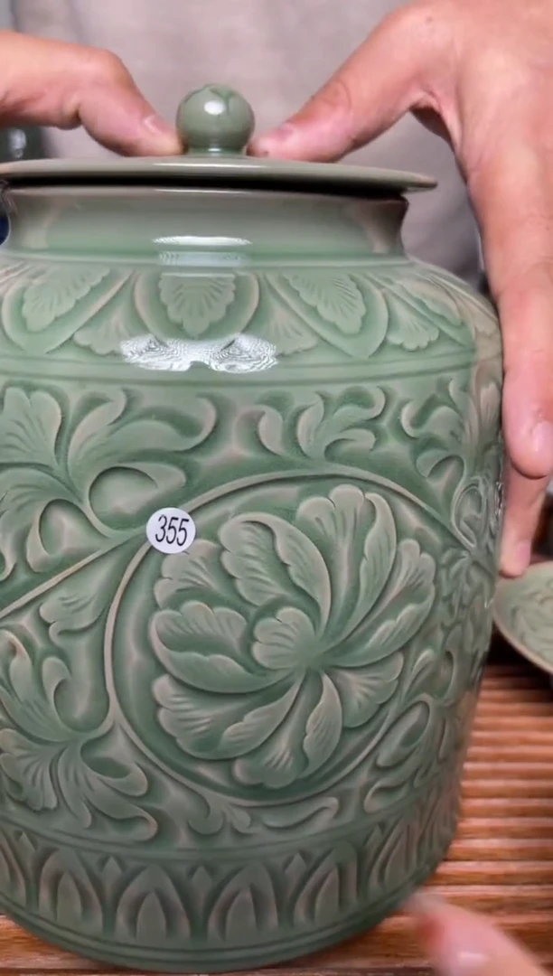 【闪购商品】其他355纯手工秘色大茶叶罐