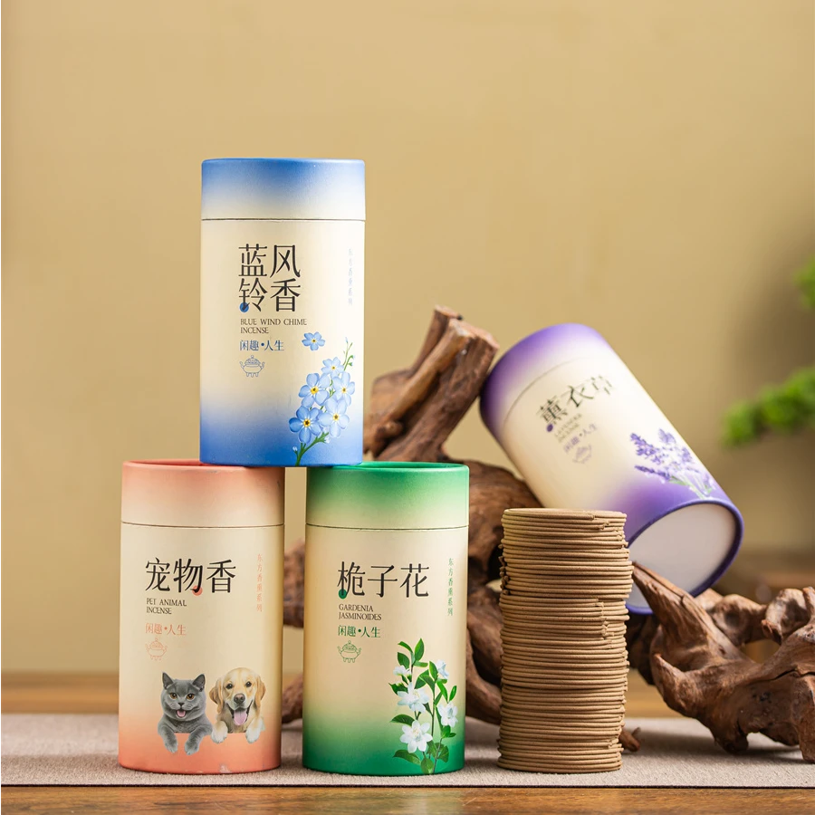 淡色系盒120盘4小时盘香桂花香薰沉香家用家卧室持久适合倒置香氛