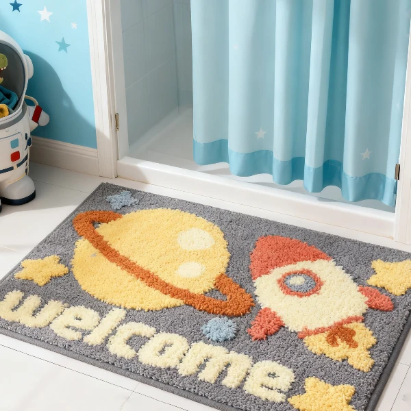 浴室垫 40*60厘米【星际火箭】萌趣居家吸水防滑地垫