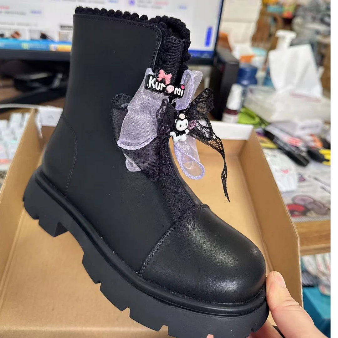 CD40251ZD儿童时尚百搭舒适加绒皮面短靴