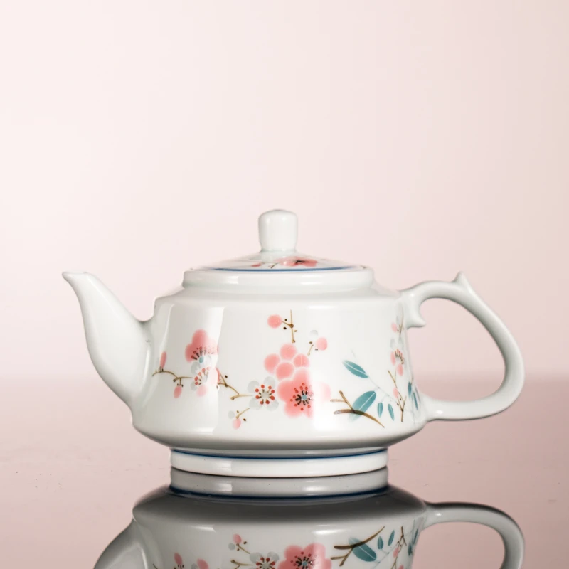 【现货】古窑圣火翠竹红梅玲珑赤脚壶