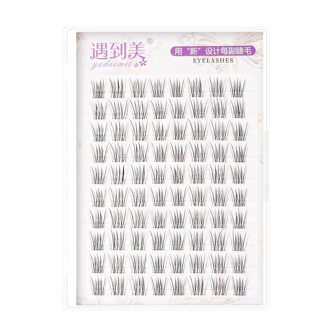 遇到美新品繁星自然仿真柔软大容量透明梗分段式假睫毛化妆师新手