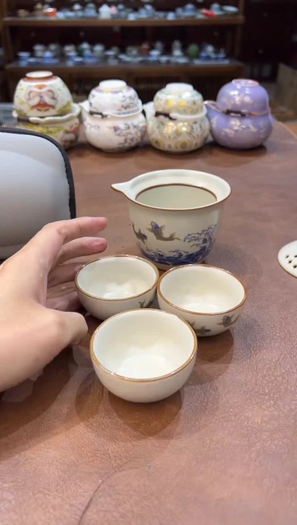 真的很便宜超好看会开片的旅行茶具