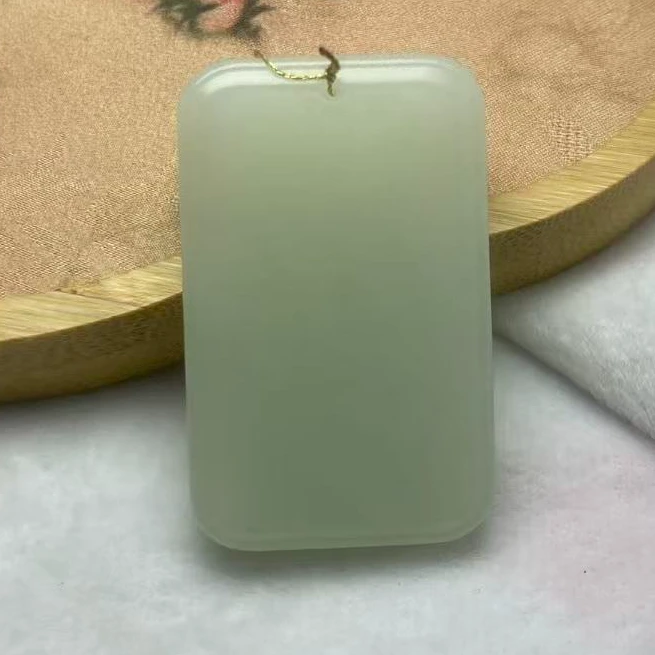 和田玉无事牌挂件D006