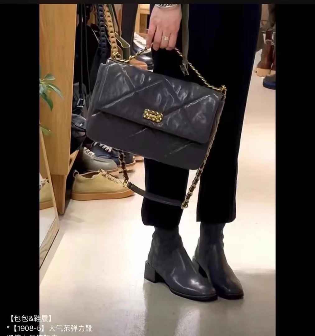 紫檀法牛皮植鞣牛皮小香链条包单肩斜挎手提包