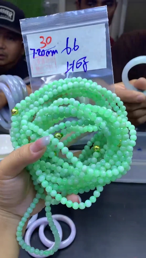 定制翡翠未镶嵌30珠串+66元+多样性拍一发一