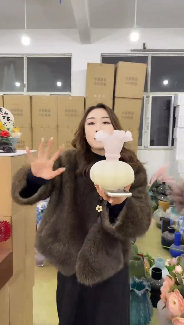 琉璃柏槿林花瓶花器晚R-2