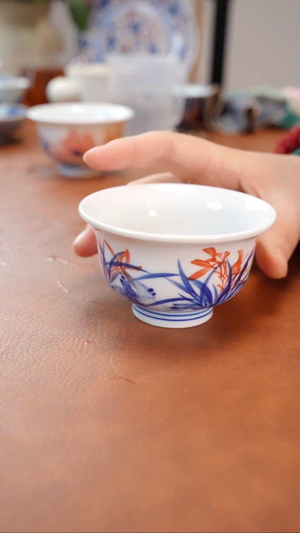 景德镇陶瓷兰花主人杯