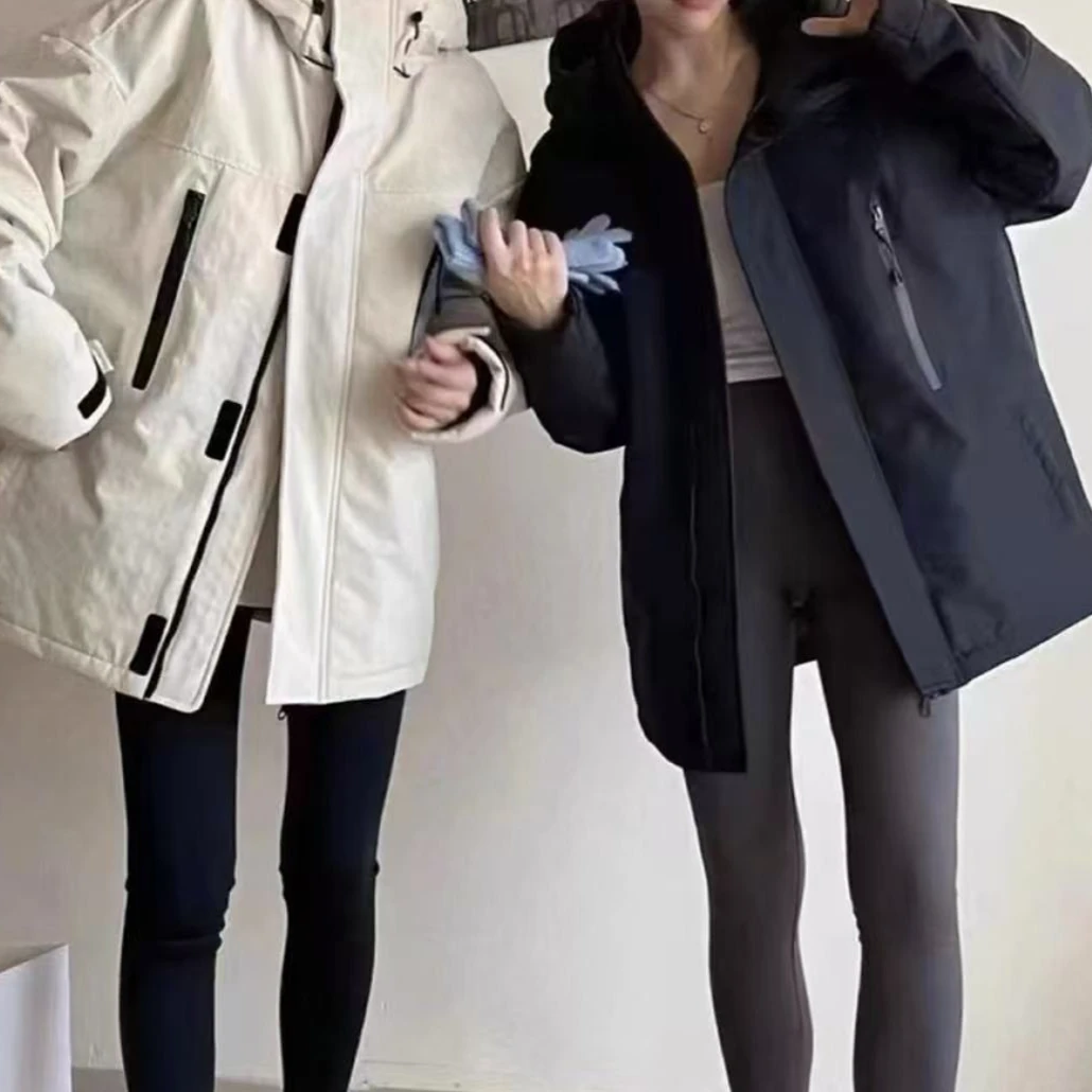 4630冬季保暖情侣款派克服连帽羽绒服