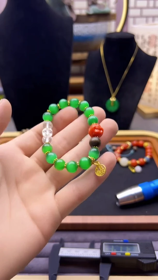 手链14K金镶嵌碧玺猫眼S579