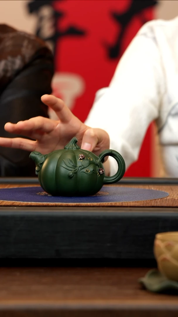 【闪购商品】紫砂茶壶GJF 绿泥 南瓜 160cc