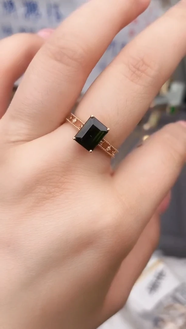 18K金镶嵌戒指碧玺--专柜--