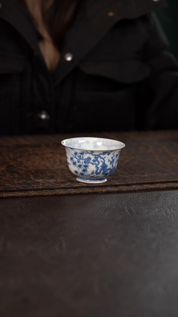 【闪购商品】杯望月怀古松竹梅麒麟望月撇口杯