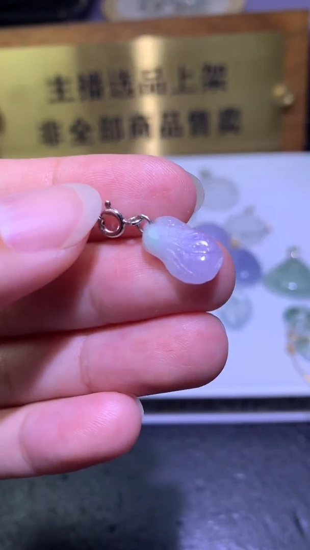 颈饰银S925镶嵌翡翠净货