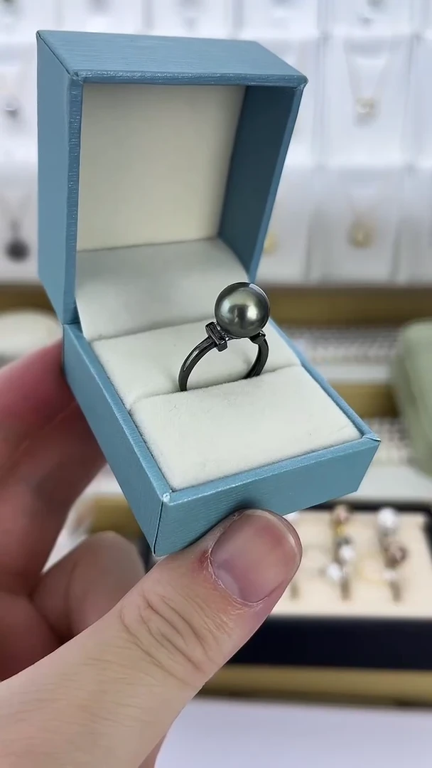 海水珍珠银S925镶嵌戒指天然珍珠极光大溪地T家戒指