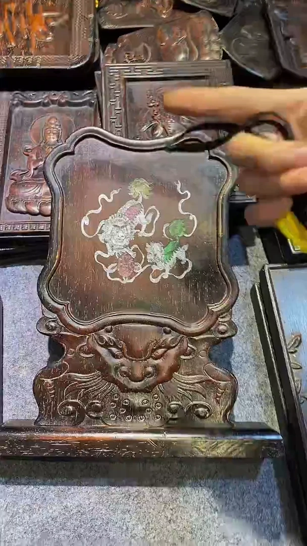 木紫檀木雕一物一拍