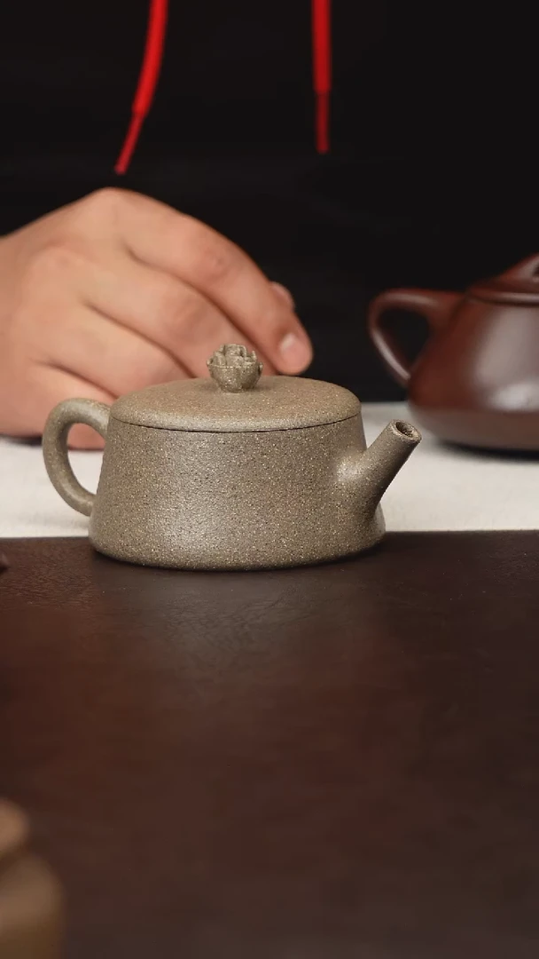 茶壶紫砂原矿紫砂壶-青段云柱