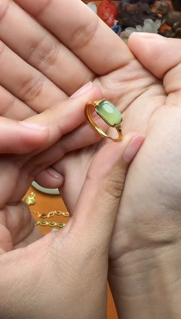 【闪购商品】和田玉戒指银S925镶嵌戒指03