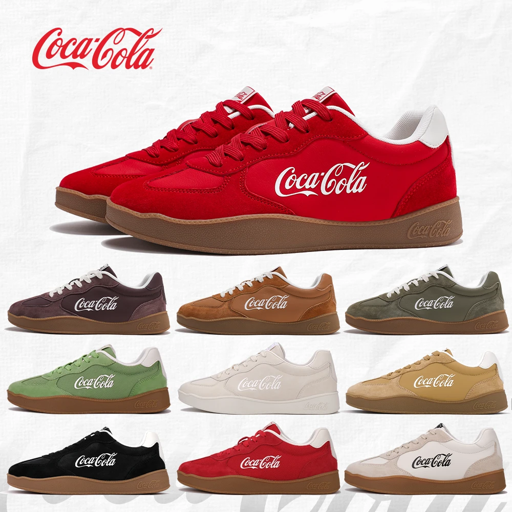 Coca-Cola/可口可乐新款复古德训鞋男女同款百搭增高板鞋
