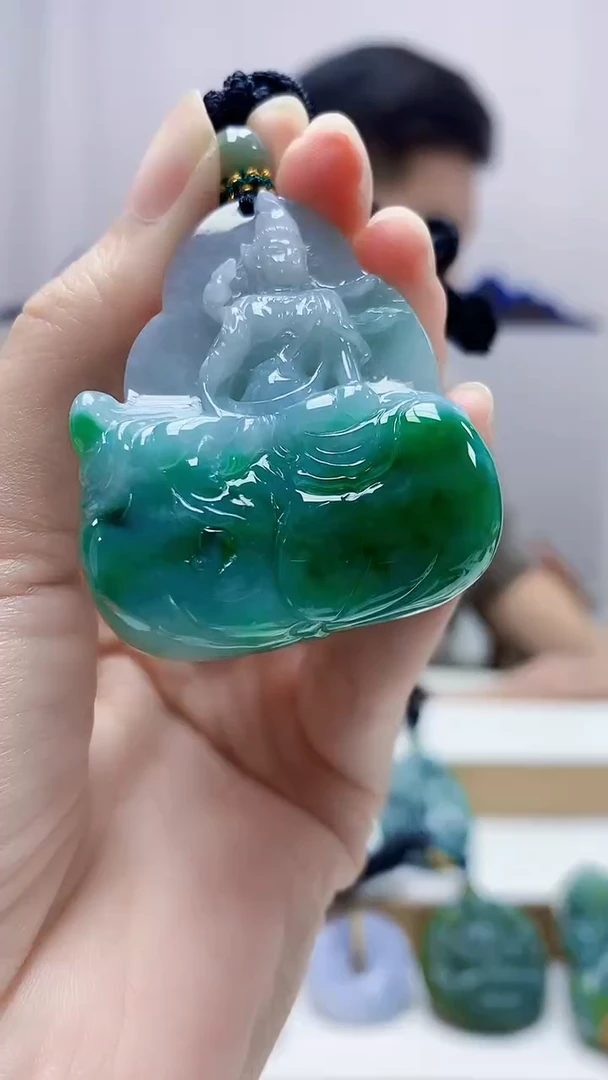 未镶嵌定制翡翠4917zm-毛货挂件观音176