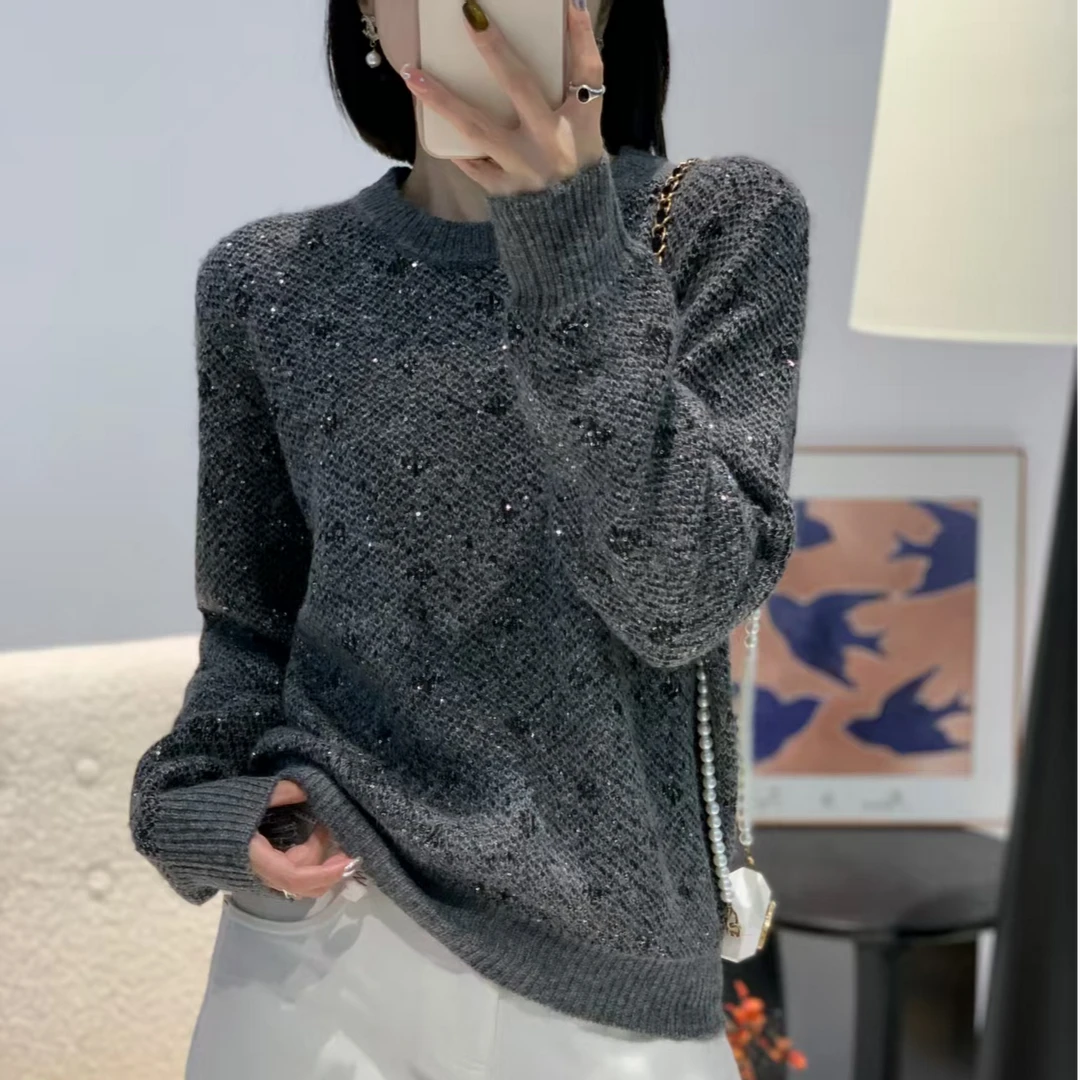 秋冬季气质减龄高级感轻奢洋气提花百搭时尚针织开衫A969#