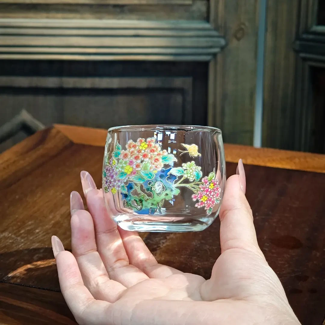 【现货】绣球花变色琉璃客杯G2844