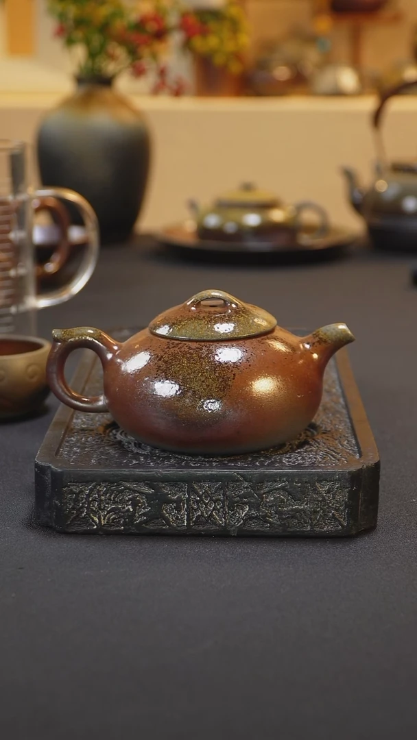 茶壶紫砂纯自然柴烧